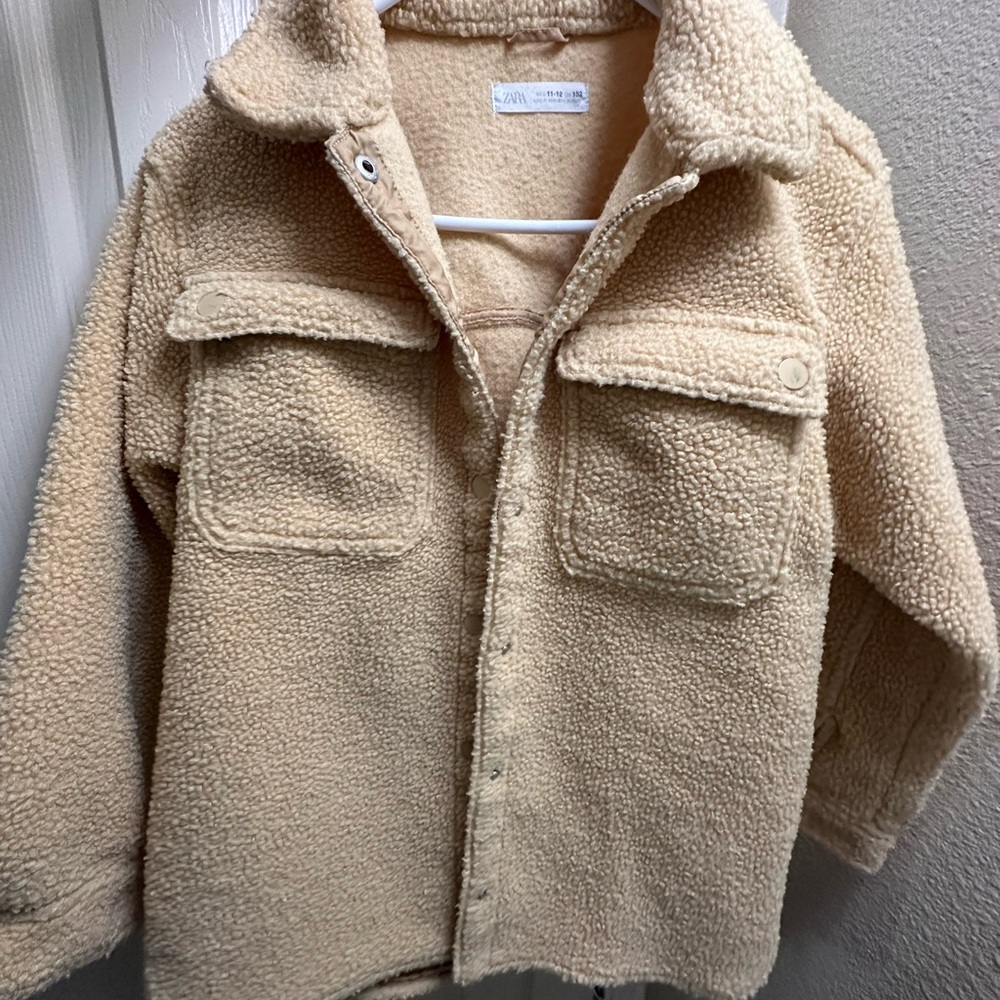 Zara Kids Cream Sherpa Hoodie